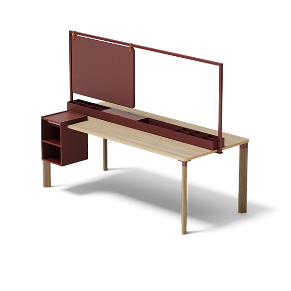 Mizetto_enfold-work-table_Oak-and-Deep-Burgundy-and-LDS87
